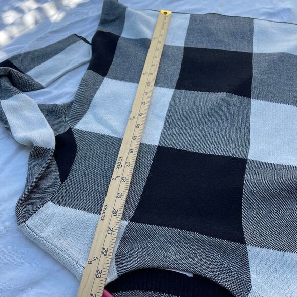 J. Jill size M Colton mock turtleneck big checked sweater. - Picture 5 of 8